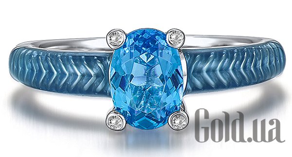 Каблучка Lurie Jewelry Жіноча срібна каблучка з емаллю, 16.5