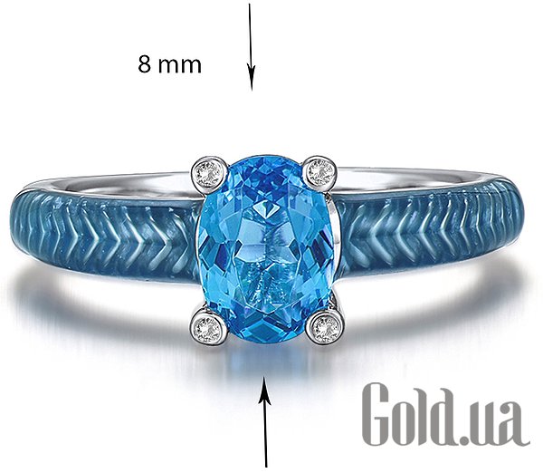 Каблучка Lurie Jewelry Жіноча срібна каблучка з емаллю, 16.5