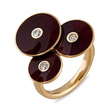 Женское золотое кольцо с бриллиантами и эмалью