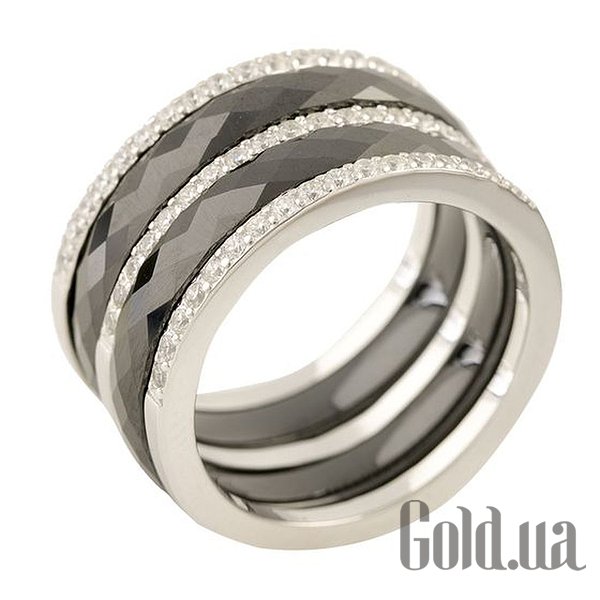 

Женские кольца Fresh Jewelry, Женское серебряное кольцо с керамикой и куб. циркониями, 16.5