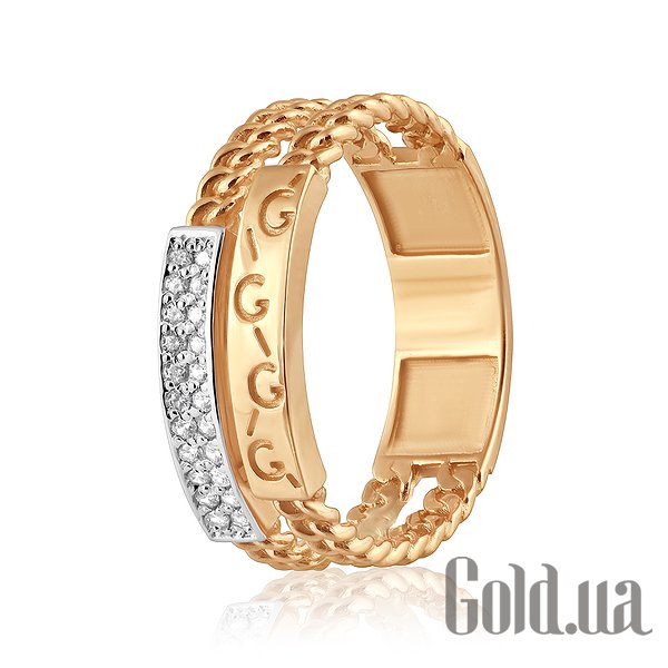 

Кольцо Украина, Женское золотое кольцо с куб. циркониями, 17