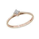 Золотое кольцо с бриллиантом, 1606685