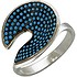 Женское серебряное кольцо с синт. бирюзой - фото 1
