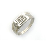 Мужское серебряное кольцо с куб. циркониями, 1620253