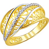 Женское золотое кольцо с куб. циркониями, 1621277