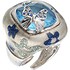 Женское серебряное кольцо с куб. циркониями и ювелирным стеклом - фото 1