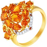 Женское золотое кольцо с бриллиантами и цитринами, 1668381