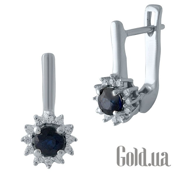

Серьги Fresh Jewelry, Серебряные серьги с сапфирами и куб. циркониями