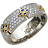 Женское золотое кольцо с бриллиантами и эмалью, 1688605