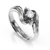 Золотое кольцо с бриллиантом, 1704477