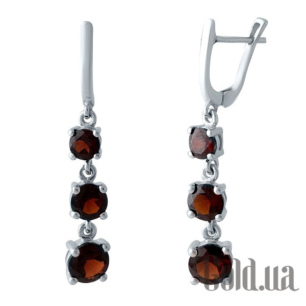 

Серьги с подвесками Fresh Jewelry, Серебряные серьги с гранатами