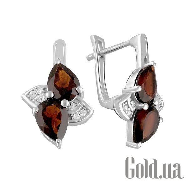 

Серьги Fresh Jewelry, Серебряные серьги с куб. циркониями и гранатами
