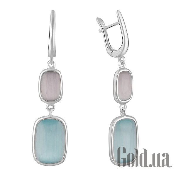 

Серьги с подвесками Fresh Jewelry, Серебряные серьги с кошачьим глазом