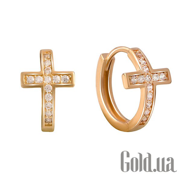

Серьги-кольца Fresh Jewelry, Золотые серьги с куб. циркониями