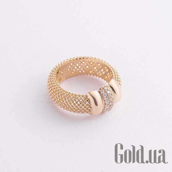 

Кольцо Украина, Женское золотое кольцо с куб. циркониями, 17.5