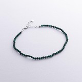 Серебряный браслет на ногу с малахитами, 1796637