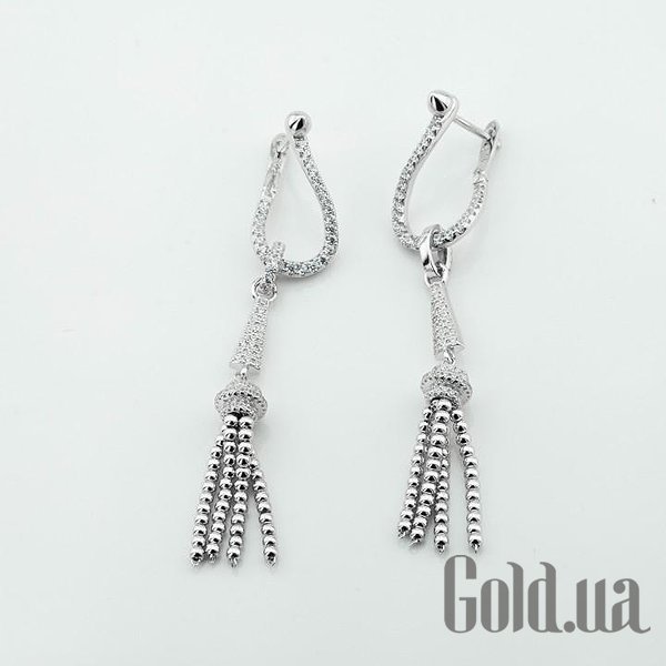 Серебряные серьги с куб. циркониями DIA3202873 – изображение 2