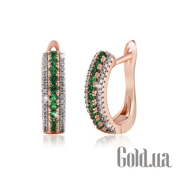 

Серьги Silvex925, Серебряные серьги с куб. циркониями в позолоте