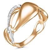Жіноча золота каблучка з діамантами, 1604126
