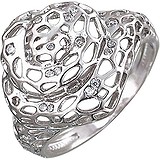 Женское серебряное кольцо с куб. циркониями, 1611550