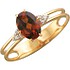 Женское золотое кольцо с гранатом и куб. циркониями - фото 1