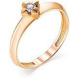 Золотое кольцо с бриллиантом, 1667358