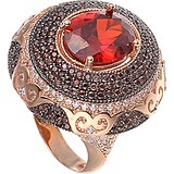 Женское серебряное кольцо с куб. циркониями в позолоте, 1672222