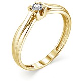 Золотое кольцо с бриллиантом, 1703710