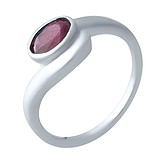 Женское серебряное кольцо с рубином (2021995), фото