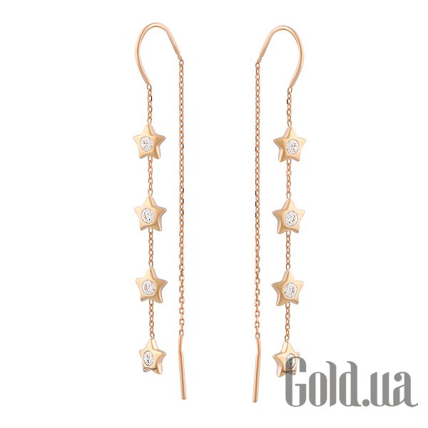 

Серьги с подвесками Fresh Jewelry, Золотые серьги с куб. циркониями