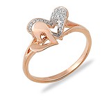 Золотое кольцо с бриллиантами, 019230