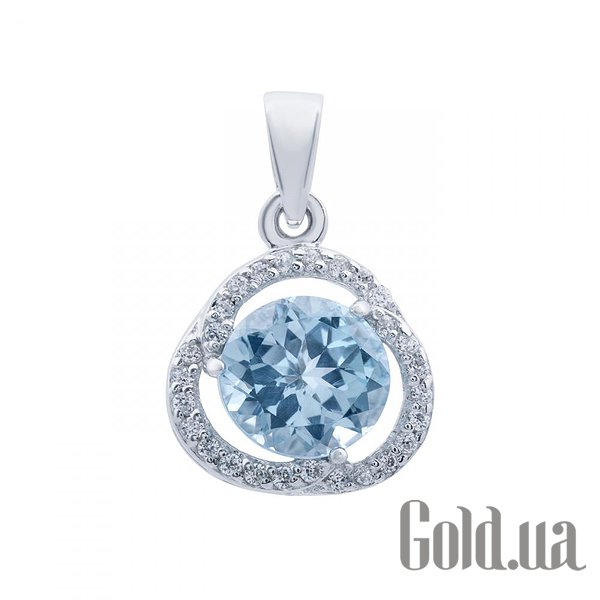 

Женские кулоны Lurie Jewelry, Серебряный кулон с топазом и куб. циркониями