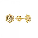 Золотые серьги с куб. циркониями Swarovski, 1528863