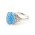 Женское серебряное кольцо с куб. циркониями и синт. опалом - фото 2