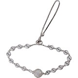Женский серебряный браслет с куб. циркониями, 1555231