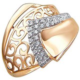 Женское золотое кольцо с куб. циркониями, 1610783