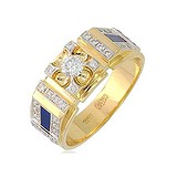 Женское золотое кольцо с бриллиантами и эмалью, 1625631