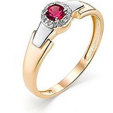 Женское золотое кольцо с бриллиантами и рубином, 1628703