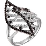 Женское серебряное кольцо с куб. циркониями, 1646623