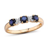 Женское золотое кольцо с бриллиантами и сапфирами, 1681439