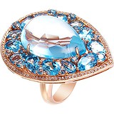 Женское золотое кольцо с топазами и бриллиантами, 1691679