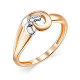 Женское золотое кольцо с бриллиантом, 1703711