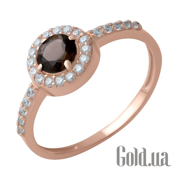 

Кольцо Fresh Jewelry, Женское золотое кольцо с раухтопазом и куб. циркониями, 17.5
