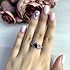 Женское серебряное кольцо с куб. циркониями и сапфиром - фото 3