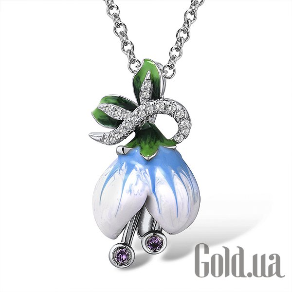 

Женские кулоны Lurie Jewelry, Серебряный кулон с куб. циркониями и эмалью