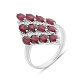 Женское серебряное кольцо с куб. циркониями и рубинами (2152972), фотографии