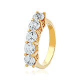 Золотое обручальное кольцо с камнями  Swarovski, 312607