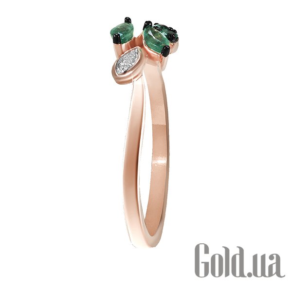 Каблучка Lurie Jewelry Жіноча золота каблучка з діамантами і смарагдами, 16