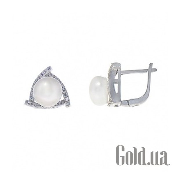 

Серьги Lurie Jewelry, Серебряные серьги с жемчугом и куб. циркониями