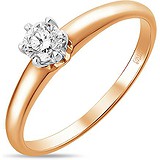 Золотое кольцо с бриллиантом, 1540896